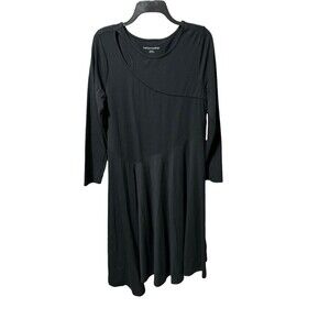Soft Surroundings Dress Midi Pilar Black Casual Cutout Flowy Comfort Medium NWT